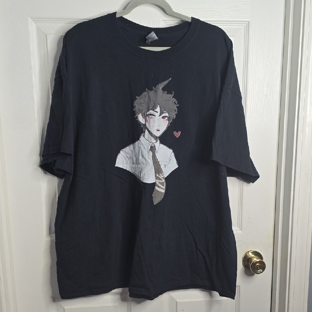 Hajime Hinata Black Crewneck Tee From Danganronpa2